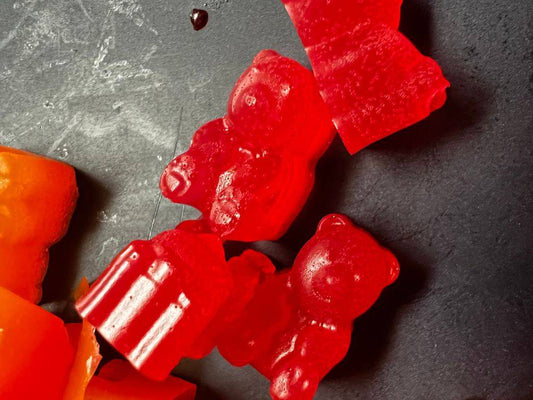 strawberry watermelon Gin infused gummy bears